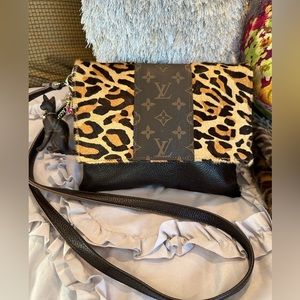 LV repurposed leopard crossbody (not Authentic) BUT super cute
